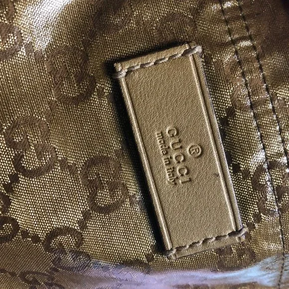 Gucci Tote Bag Gold PVC - Picture 10 of 11